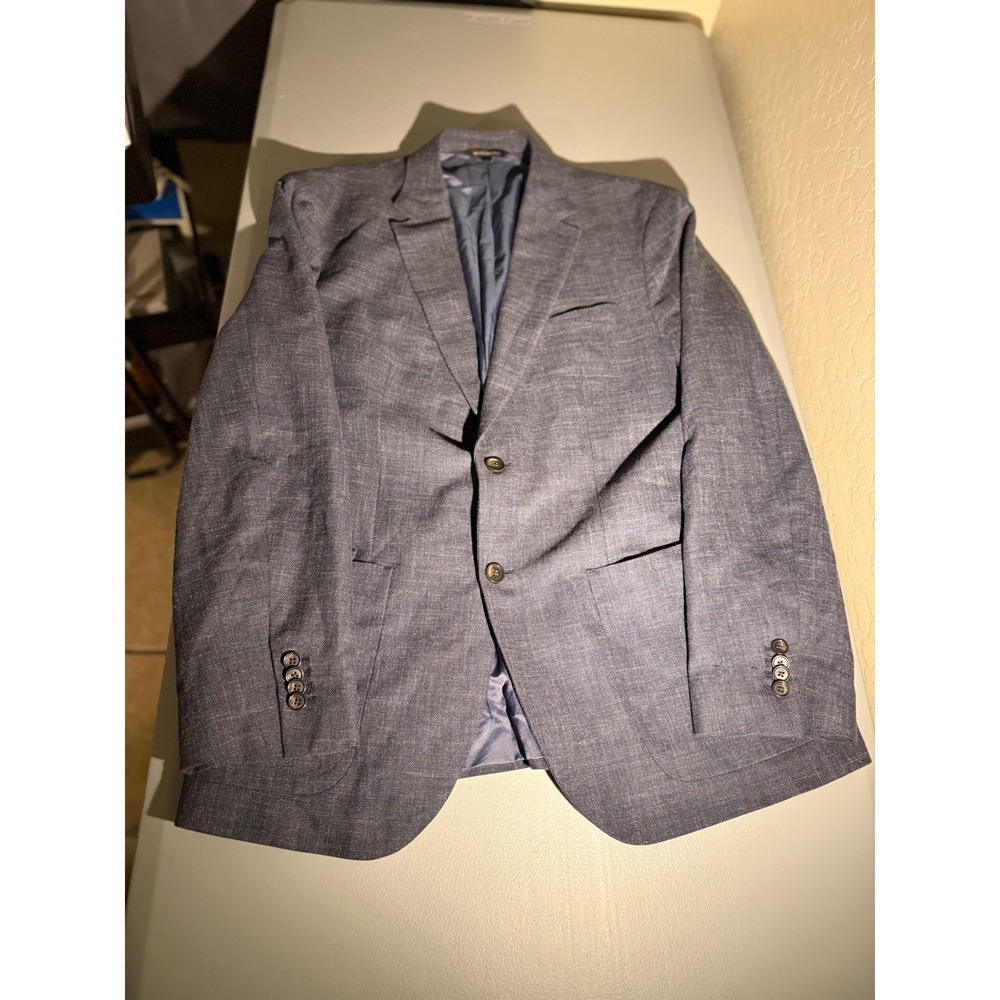 Banana Republic Mens 42R Slim Fit Blue Cotton Blend Blazer Jacket 550210-01